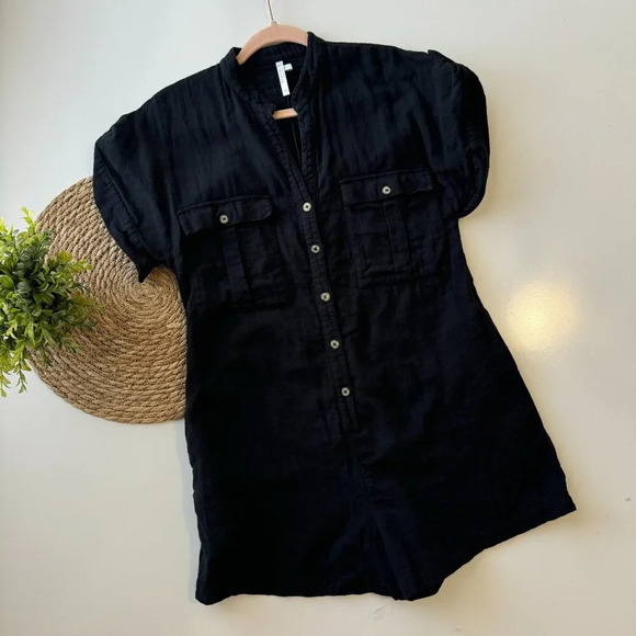 Seafolly Australia Gardenia Playsuit / Romper in Washed Black XS - Picture 3 of 13